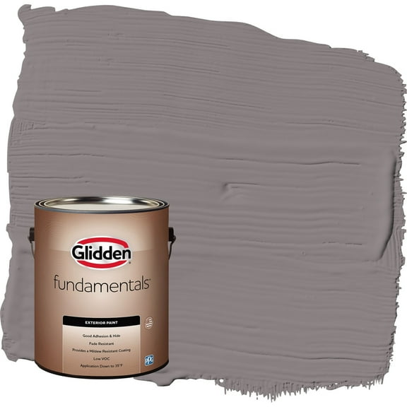 Glidden Fundamentals Pewter Mug / Gray Semi-Gloss Exterior Paint, 1 Gallon