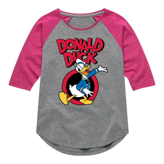 Mickey & Friends - Donald Duck - Toddler And Youth Girls Raglan Graphic T-Shirt