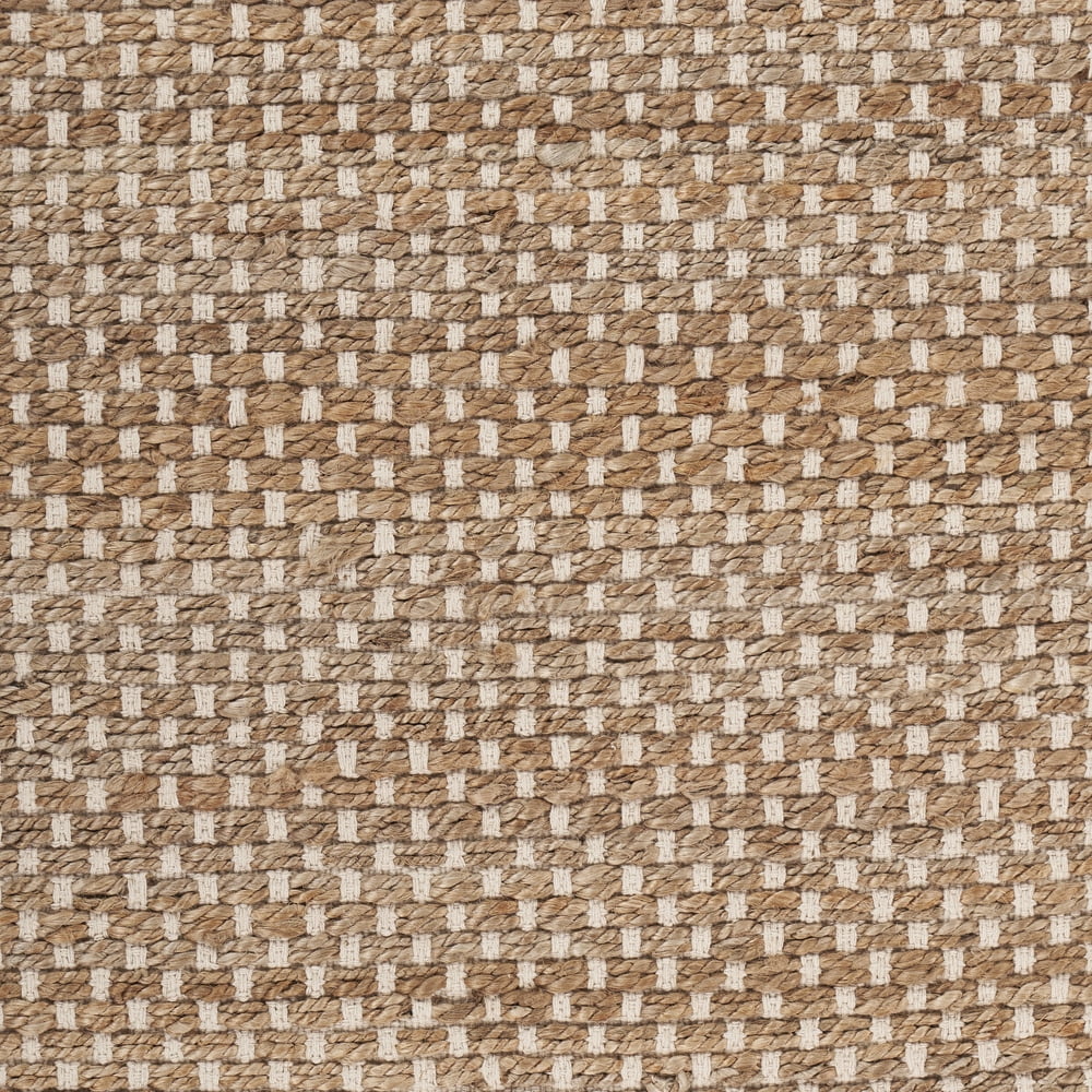 LR Home Global 2 ft. 6 in. x 3 ft. 10 in. Natural and Cream Fringe Reversible Area Rug