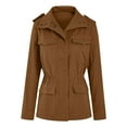 thumbnail image 5 of DHFJKG Women's Cargo Jacket Solid Color Zip Up Regular Fit Coat With Multi Pockets And Button Closure Vintage Classic Jackets, 5 of 5