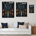 thumbnail image 4 of Designart "Suspension Bridge Charcoal Blue Wonder II" Cityscapes Print on Natural Pine Wood, 4 of 5
