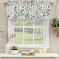 thumbnail image 3 of 2 Pack Valances for Windows, Teal Green Botanical Window Valances for Living Room/Bedroom/Bathroom, Rustic Country Spring Floral Summer Leaf Light Filtering Kitchen Curtain Valance 54"W x18" L, 3 of 9