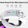 thumbnail image 5 of PECHAM 12000mAh Battery Head Strap Fit for Meta/Oculus Quest 3/3S, RGB Gaming Charging Head Strap for Extended Playtime, Reduce Facial Stress - White, 5 of 7