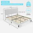 thumbnail image 3 of Merluxy King Size Velvet Bed Frame with Headboard, Charging Station, White, 3 of 8