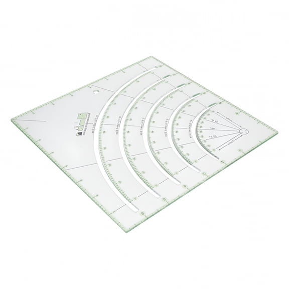 CCOCC Acrylic Quilting Ruler 8 Inch Color Sewing Fabric Template with Clear Measurements for Patchwork and Large Circle Cutting Projects