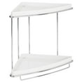 thumbnail image 5 of mDesign Steel/Plastic 2-Tier Freestanding Bathroom Corner Organizer Shelf, White, 5 of 6