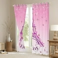 thumbnail image 3 of jejeloiu Paris Eiffel Tower Black Out Curtains,Cute Cartoon Butterflies Curtains Pack of 2 (42x63 Each),Pink Glitter Print Bedroom Curtains For Girls Kids,Microfiber Bedroom Decor, 3 of 6