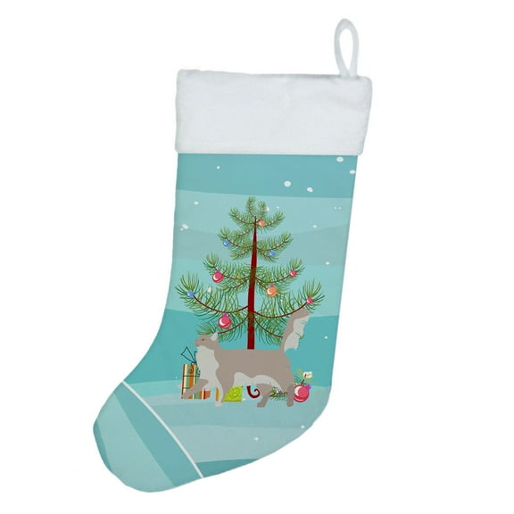 Chantilly Tiffany Cat Merry Christmas Christmas Stocking 13.5 in x 18 in