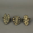 thumbnail image 2 of Zeckos Cast Iron Tropical Leaf Napkin Rings Dining Decor Set of 6, 2 of 6