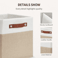 thumbnail image 3 of ENLOY Fabric Cube Storage Organizer Bins, 13x13 inch - 4 Pack Foldable Storage Cube Bins for Shelves, Large Capacity Storage Boxes with Leather Handle, 3 of 7