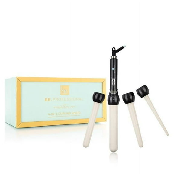 Be. BEP-CTW41 4-in-1 Interchangeable Thermolon Digital Curling Wand Set