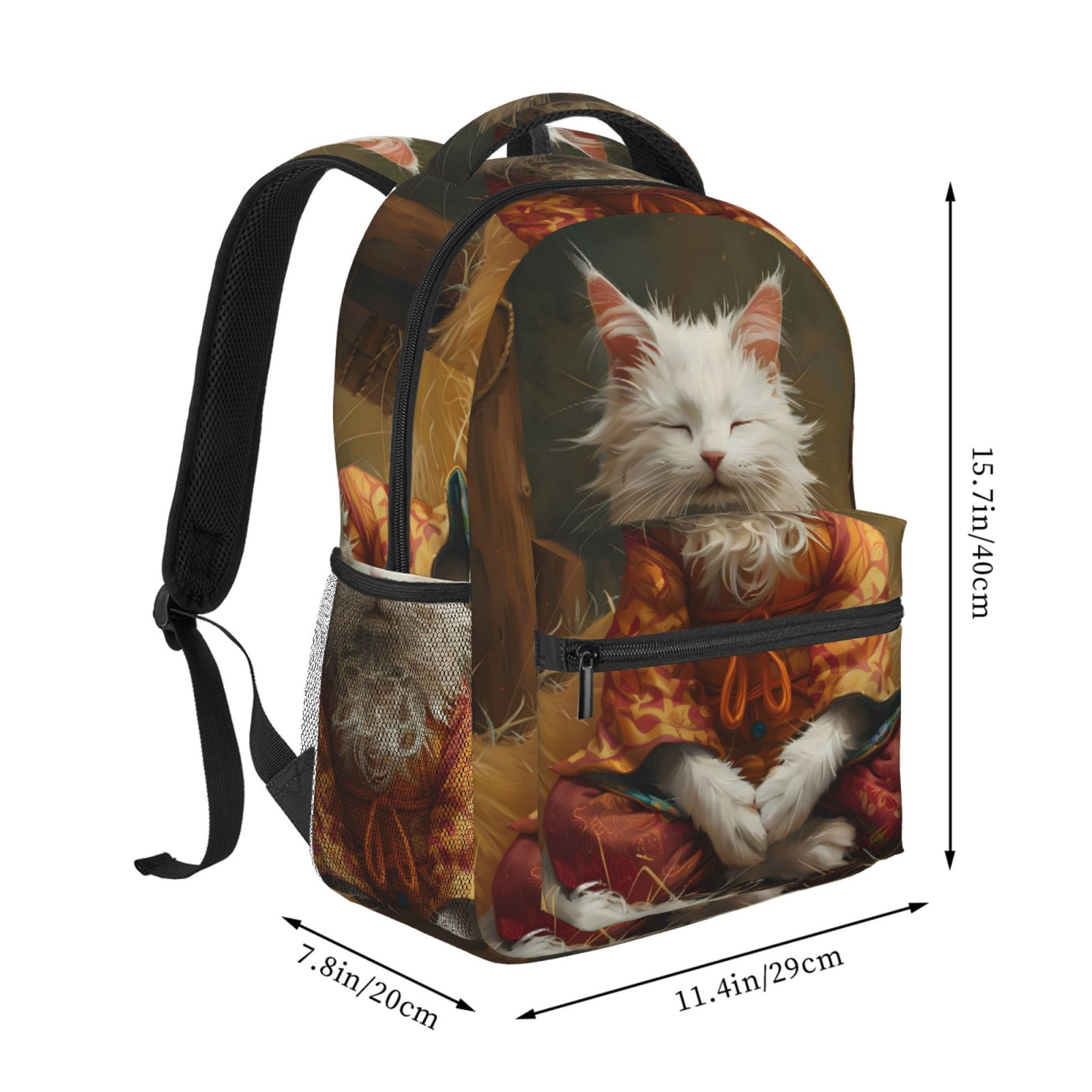 Xecao Haystack Meditating Cat Backpack, a stylish and functional choice for both men and women, is the perfect basic bookbag for college, work, or travel
