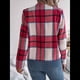 thumbnail image 4 of Chaqueta Corta A Cuadros para Mujer, Camisas de Larga con Botones y Tops Rojo XL, 4 of 9