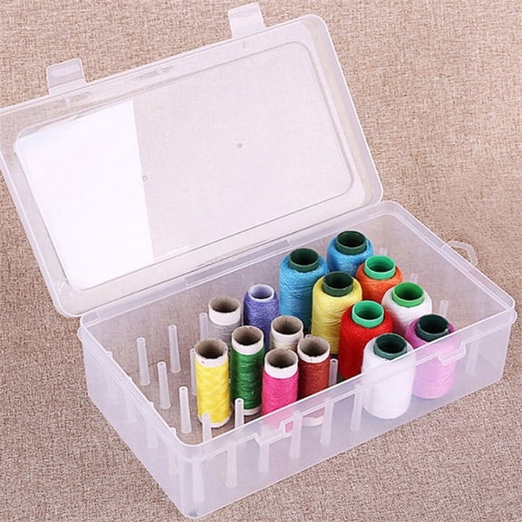 Sewing Thread Storage Box M 42 Pieces Bobbins Portable Craft Case