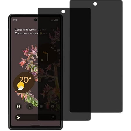 for Google Pixel 6 Privacy Screen Protector,[2 Pcs] Anti-spy Anti-Scratch Easy to Install Screen Tempered Glass