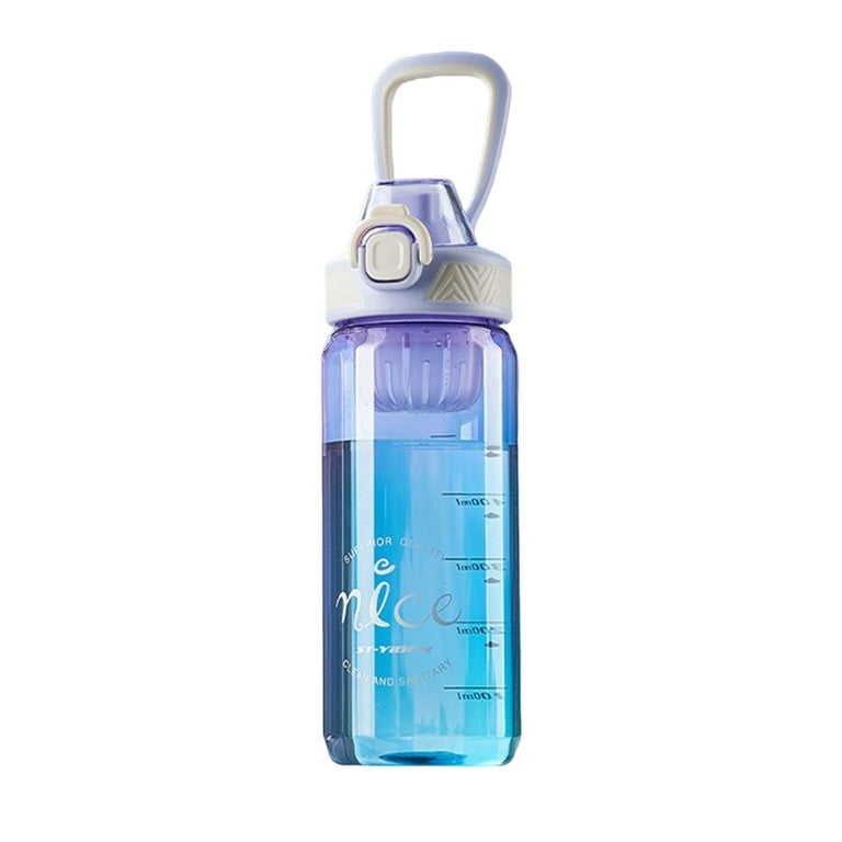 Clear Plastic Water Bottle With Handle, Leakproof Flip Top Water