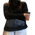 thumbnail image 3 of Women Punk Gothic Oversized Sweaters Spring Winter Hollow Out Tops Grunge Clothes y2k Knitted Pullovers, 3 of 6