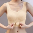 thumbnail image 1 of Vedolay Sports Bra Women's Silk Satin Triangle Bralette Soft Cup Wireless Bra Smooth and Comfortable Wire Free Bra Top,Beige 3XL, 1 of 5