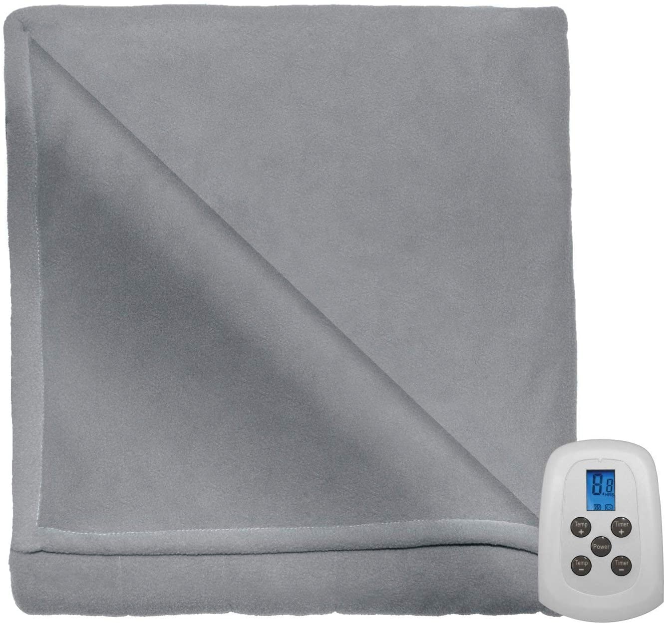 Serta Microfleece Electric Heated Warming Blanket Full Gray