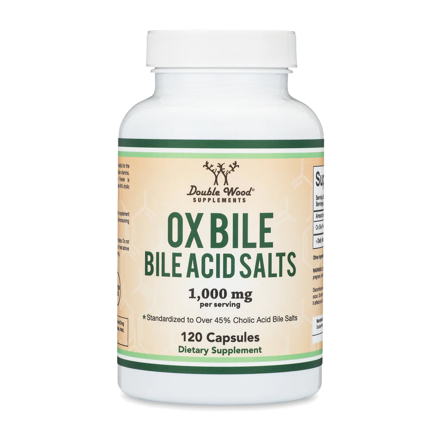 Ox Bile Acid Salts, Supports Immune Health, 120 Capsules, Double Wood Supplements