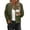 Army Green, variant on Women Casual Jackets Cropped Bomber Solid Color Long Sleeve Coat Fall Outwear with Pockets Cold Weather Clothes