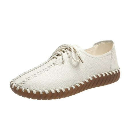 

Fashion Women s Spring And Summer Casual Shoes Single Shoes Round Toe Lace Soft Bottom Flat Bottom
