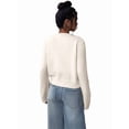 thumbnail image 4 of Women'S Button Down Long Sleeve Crewneck Crop Cardigan Sweater Cute Knitwear Clothes Beige Apricot S, 4 of 9