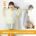 thumbnail image 4 of Hooded Transparent Raincoat Girl Boys Rain Coat Hooded Outdoors Clear Waterproof Kids Toddler Children's Rainwear Protective Covers,Yellow,XL, 4 of 9