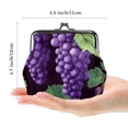 thumbnail image 2 of Grape Stylish Women's Wallet with Coin Purse, 0.7 Microfiber Zinc Alloy Jaws, Size 4.3x4.7 in/11x12 cm, 2 of 7