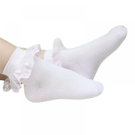 

Baby-Girls Eyelet Turn Cuff Ruffle Lace Socks Lace Socks for Newborn/Infants/Toddlers