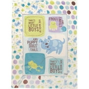 Manual Frogs Snails and Puppy Dog Tails Dye Print Plush Baby Nursery Bed Blanket SASSEN 30x40"