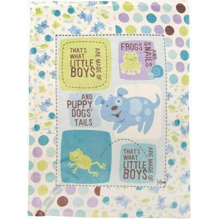 Manual Frogs Snails and Puppy Dog Tails Dye Print Plush Baby Nursery Bed Blanket SASSEN 30x40"