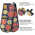 thumbnail image 4 of Dailycode Double Sided Oven Mitt with Loop Heat Resistant Kitchen Long Potholders 7" x 35" Grapefruit Orange Lemon Berry, 4 of 6