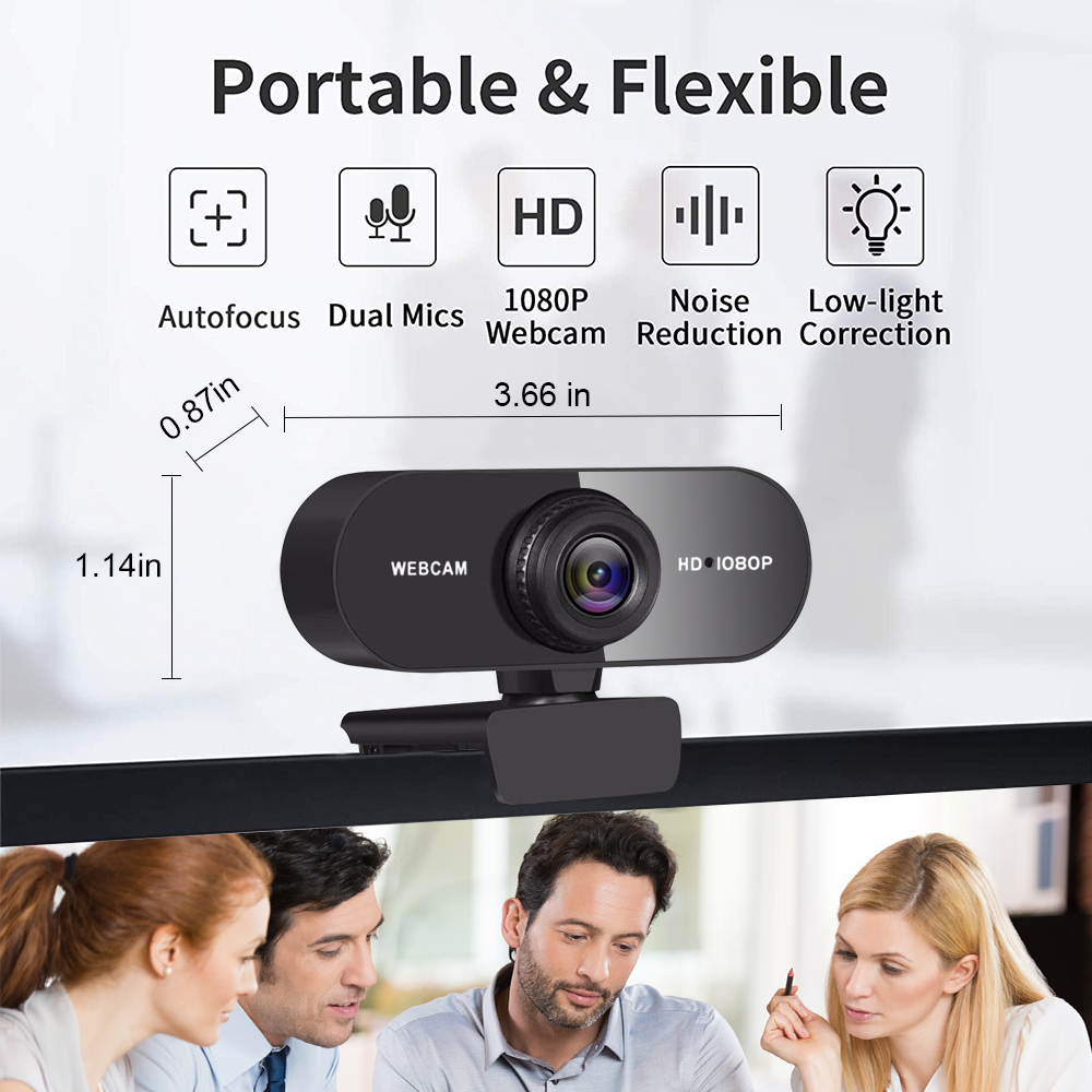 RONY 1080P Webcam with Dual Noise-Cancelling Mics photo 2