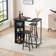 thumbnail image 3 of Juego de Barra para 2, Mesa de Cocina con 2 Bancos, Altura de Mostrador, Mesa y Sillas para Espacios Pequeños, 3 of 6