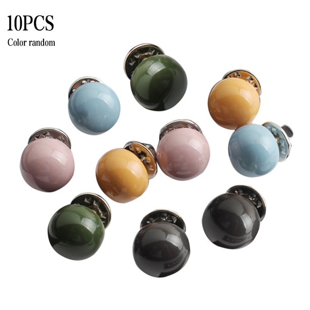 Botones Perlas de imitación cuentas redondas de decoración de metal sin costura para ropa Suéter de abrigo anti-exposición 10 Piezas Vogacara HA7571-07B