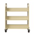 thumbnail image 4 of Hirsh Double-sided Mobile Metal Book Cart Putty/Beige, 4 of 8