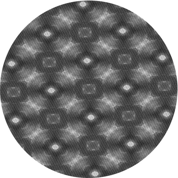 Ahgly Company Indoor Round Patterned Gray Area Rugs, 7' Round
