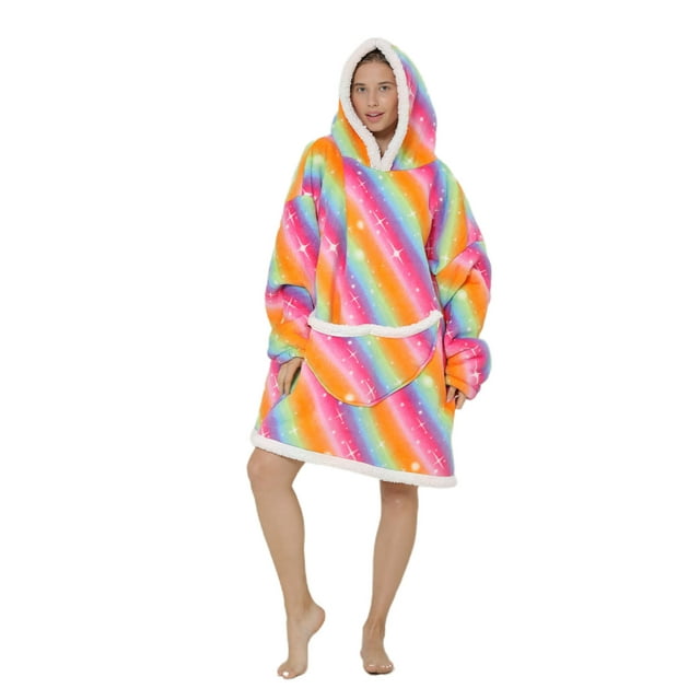 Faithtur Pull à Capuche Universel Chaud Mode Impression Laine de Vison Vêtements de Maison
