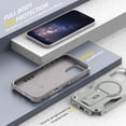 thumbnail image 6 of for iPhone 16e Phone Case with Adjustable Kickstand,Compatible with MagSafe Shockproof Anti-fall Bumper Cases Heavy-Duty Magnetic Protective Phone Case Cover for iPhone 16e,Grey, 6 of 7