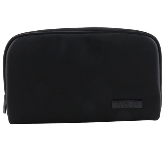 Pre-Owned CHANEL Mademoiselle Pouch, Novelty, Nylon, Black, Zipper, Mademoiselle,... (Good)