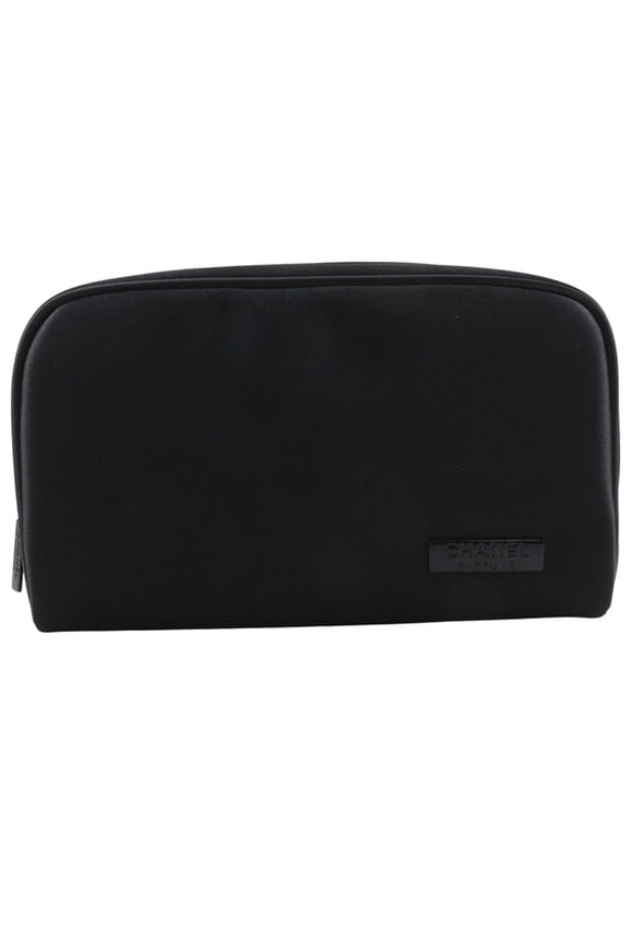 Pre-Owned CHANEL Mademoiselle Pouch, Novelty, Nylon, Black, Zipper, Mademoiselle,... (Good)