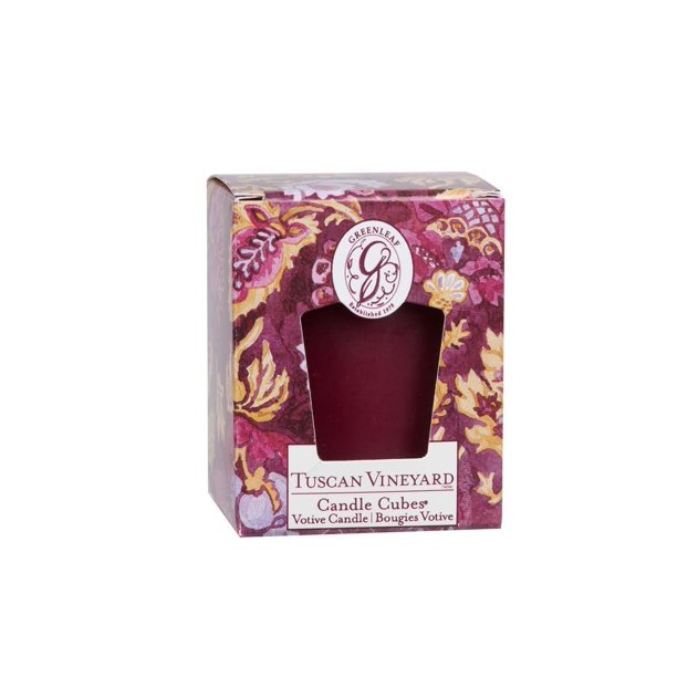 GREENLEAF Candle Cube Votive Tuscan Vineyard