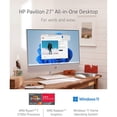 thumbnail image 2 of Open Box HP Pavilion 27" All-in-One Desktop, AMD Ryzen 7 5700U, 16 GB RAM, 256 GB SSD and 1 TB HDD, Full HD Touchscreen, Windows 11 Home, 5 USB Ports, 5MP Pop-up Camera, Keyboard and Mouse, 2 of 8