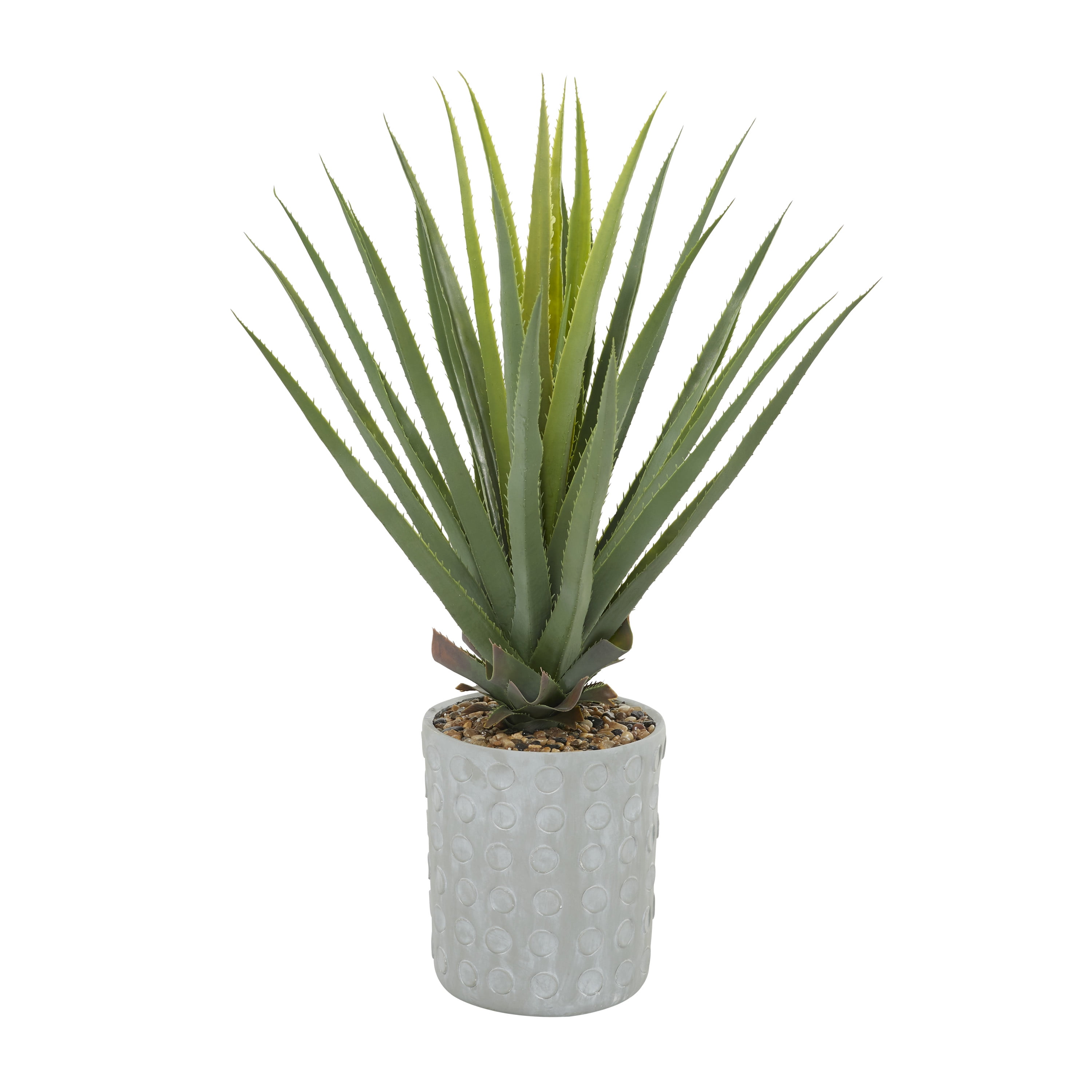 DecMode 38" Artificial Agave Plant in Realistic Leaves and Gray Ceramic Pot