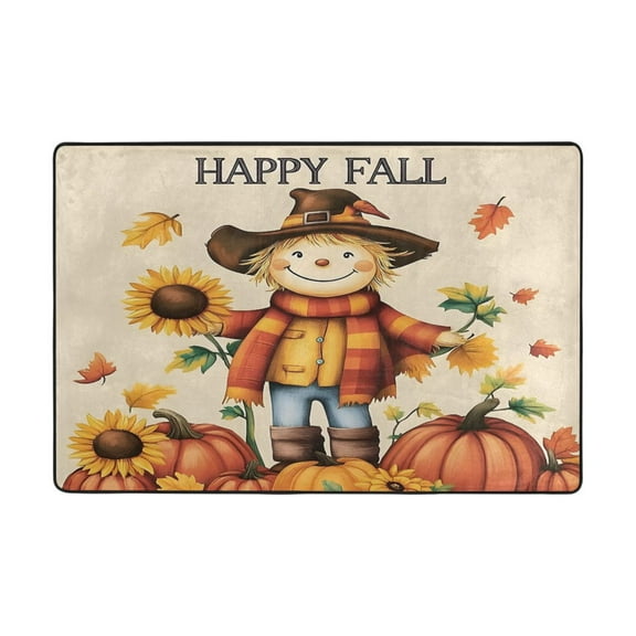 Ryvnso Happy Fall Leaf Sunflower Area Floor Mats Large Nursery Rugs Non-Slip Carpets Doormat 36" x 24"