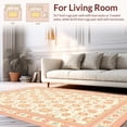 thumbnail image 2 of ODIKA 4'x6' Machine Washable Non-Slip Area Rug, Beachy Rhomboid Torus Motif Featuring Apricot Daisy Pillar Design High Traffic Rug, Beige, 195718, 2 of 7