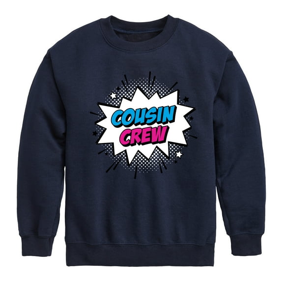 Instant Message - Comic Cousin Crew - Toddler & Youth Crewneck Fleece Sweatshirt