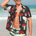 thumbnail image 7 of Disketp Hawaiian Shirts For Men,Red Mushrooms Print Mens Casual Short Sleeve Button Down Shirts Beach Shirt, 7 of 7