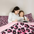 thumbnail image 4 of jejeloiu Pink Cheetan Pattern 7-Piece Bedding Comforter Set,Safari Leopard Print King Bedding Sets,Modern Aesthetic Desgin Bed Sheets For Girls Kids,Breathable Home Decor Reversible, 4 of 8